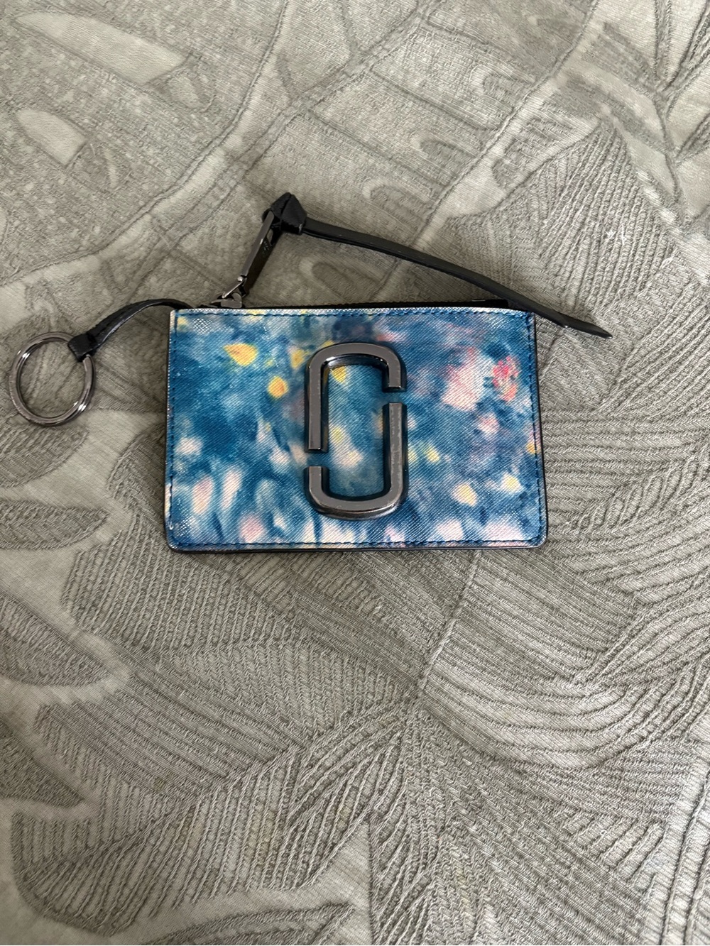 Marc Jacobs Blue Tie-Dye Double J Zip Card Case